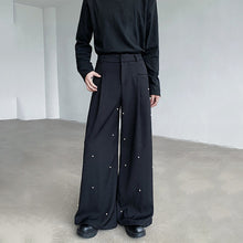 Load image into Gallery viewer, Pearl Rivets Wide-Leg Straight  Pants
