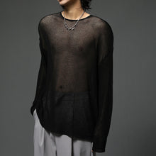 Load image into Gallery viewer, Micro-perforated Long-sleeved Ultra-thin Knitted T-shirt
