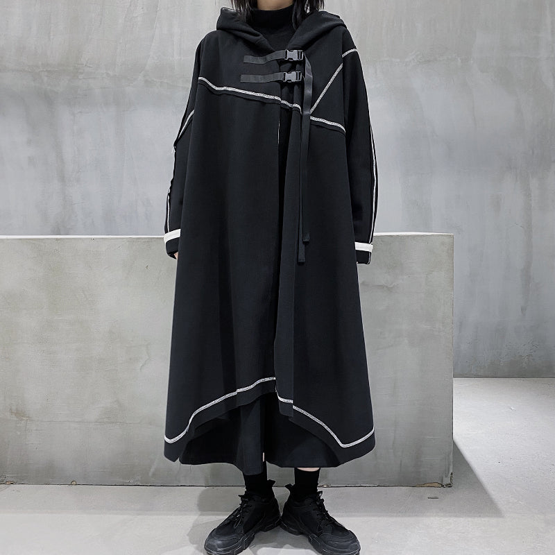 Irregular Hooded Long Sleeved Jacket