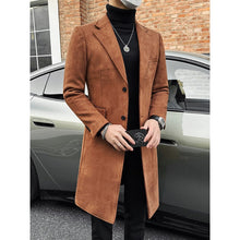 Load image into Gallery viewer, Suede Wool Mid-length Trench Coat
