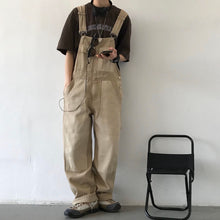 Load image into Gallery viewer, Retro Workwear Colorblock Denim Overalls
