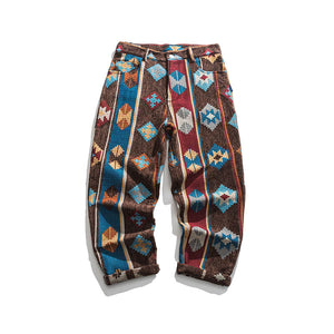 Street Ethnic Jacquard Casual Pants