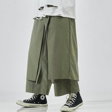 Load image into Gallery viewer, Japanese Style Flowing Straps Fake Two-piece Loose Casual Pants
