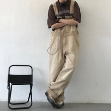 Load image into Gallery viewer, Retro Workwear Colorblock Denim Overalls
