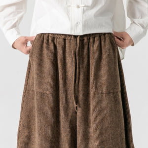 Retro Thick Woolen Loose Bloomers