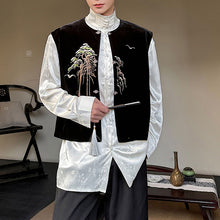 Load image into Gallery viewer, Velvet Embroidered Landscape Tassel Vest
