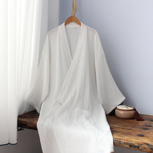 Cotton Double Layer Gauze Long Home Zen Clothes