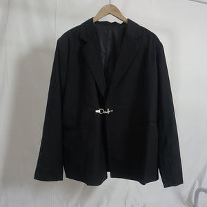 Dark Metal Button Loose Casual Shoulder Pads Blazer