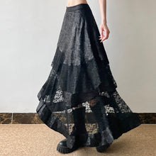 Load image into Gallery viewer, Irregular Stitching High Waist A-line Long Skirt
