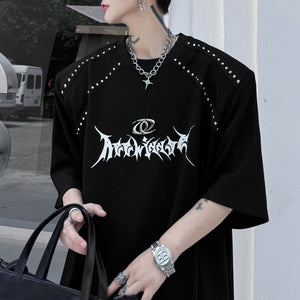 Printed Studded Crew Neck T-shirt