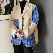 Load image into Gallery viewer, Paneled Check Chain Frayed Jacket
