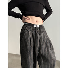 Load image into Gallery viewer, Striped Loose Elastic Waist Wide Leg Pants
