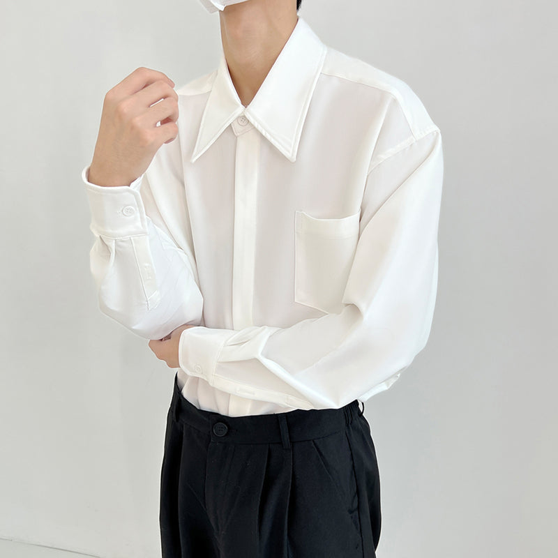 Loose French Collar White Shirt