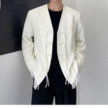 Load image into Gallery viewer, Buckle V-neck Tassel Casual Suit Jacket
