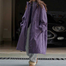 Load image into Gallery viewer, Casual Hooded Cotton Loose-fitting Long Coat
