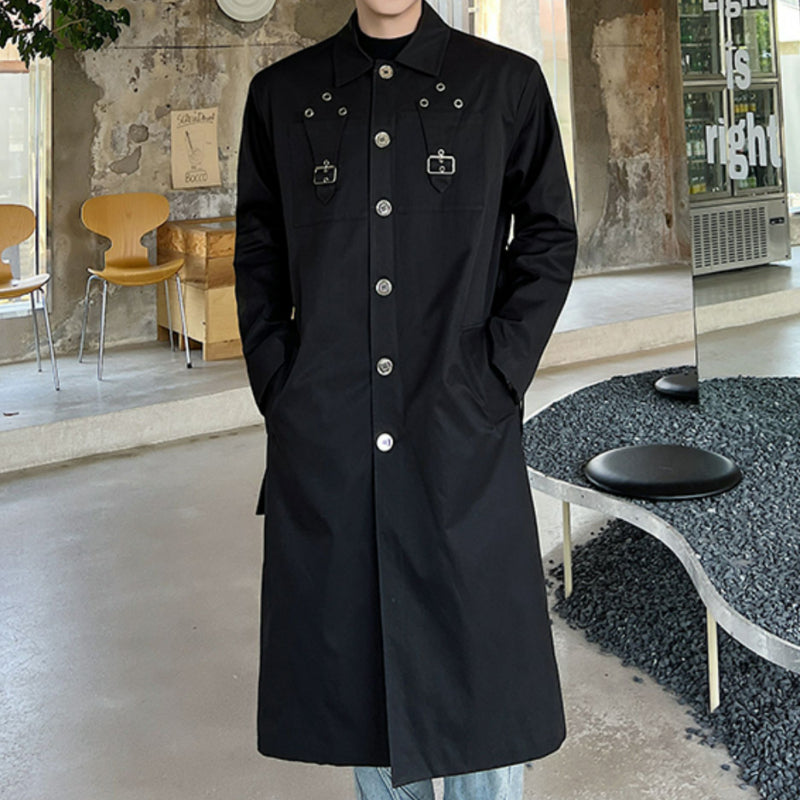 Single Breasted Long Trench Coat