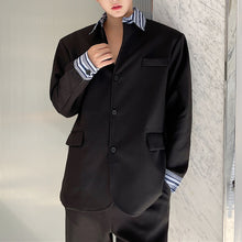 Load image into Gallery viewer, Spliced Fake Two Piece Loose Lapel Blazer
