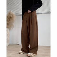 Load image into Gallery viewer, Thickened Twill Semi-elastic Wide-leg Loose Trousers
