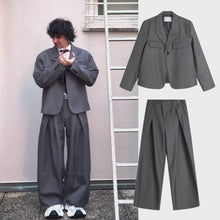 Load and play video in Gallery viewer, One-button Suit Jacket Pleated Wide-leg Pants Two-piece Suit
