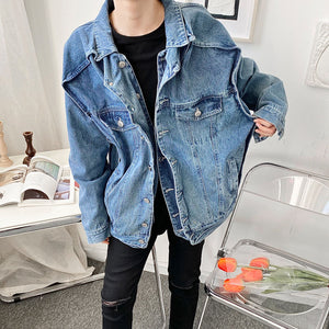 Patchwork Double Placket Denim Jacket