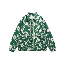 Load image into Gallery viewer, Floral Green Single Breasted Lapel Jacket
