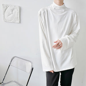 Autumn Simple Half Turtleneck Long Sleeve T-Shirt