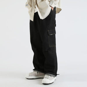 Japanese Loose Wide Leg Cargo Jeans