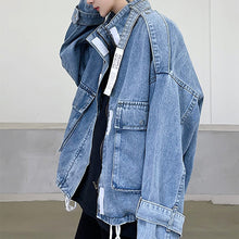 Load image into Gallery viewer, Denim Loose Drawstring Jacket
