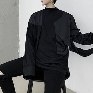 Irregular Stand Collar T-shirt