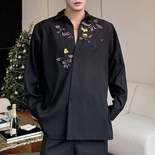 Load image into Gallery viewer, Embroidered Button Vintage Lapel Shirt
