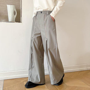 Zip Trim Loose Wide-Leg Lounge Pants