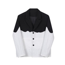 Load image into Gallery viewer, Black and White Color Contrast Lapel Blazer
