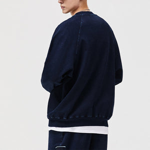 Indigo Patch Denim Sweatshirt