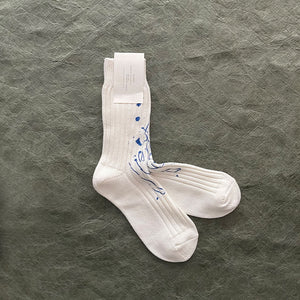 Splash Ink Thick Line Crew Socks