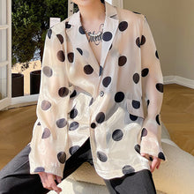 Load image into Gallery viewer, Sheer mesh polka-dot loose blazer
