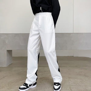 Contrast Stitching Casual Pants