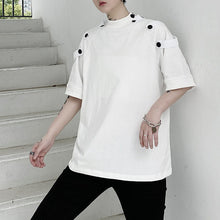 Load image into Gallery viewer, Stand Collar Multi Button T-Shirt
