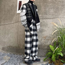 Load image into Gallery viewer, Black and White Paneled Plaid Pants
