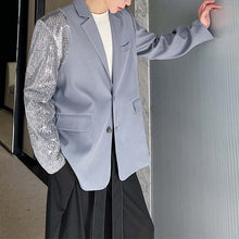 Load image into Gallery viewer, Asymmetric Sequins Patchwork Blazer
