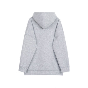 Solid Hooded Cardigan Track Jacket