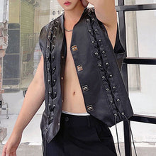 Load image into Gallery viewer, Metal Buckle Braided PU Leather Vest
