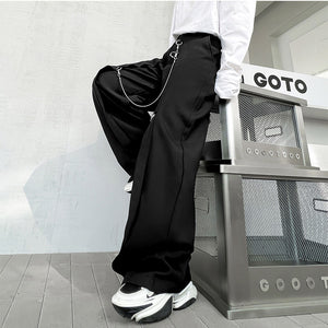 Metal Chain Trim Suit Trousers