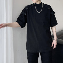 Load image into Gallery viewer, Stand Collar Multi Button T-Shirt
