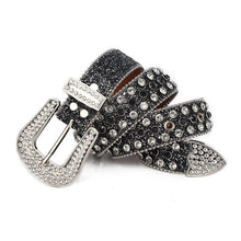 Load image into Gallery viewer, Alloy Pin Buckle Imitation Diamond Inlaid PU Belt
