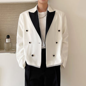 Black And White Contrast Panel Blazer