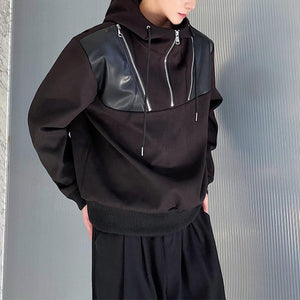 Half Zipper Stand Collar Hooded Sweatshirt