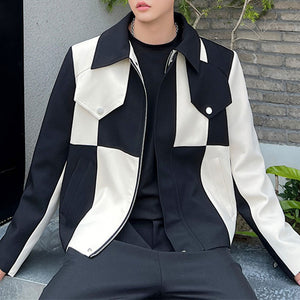 Contrasting Asymmetric Casual Jacket