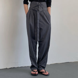 High Waist Mopping Casual Trousers