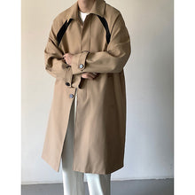 Load image into Gallery viewer, Thin Colorblock Lapel Mid-Length Trench Coat
