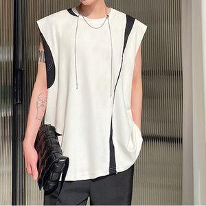 Black And White Patchwork Vest